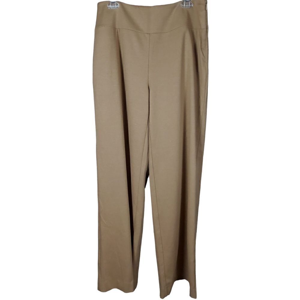 Spiegel Pants Size 14 Camel Beige Wide Leg Side Zip Workwear Flowy Vintage